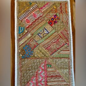 Vintage Multicolor Embroidered Table Runner/wall decor from Turkey